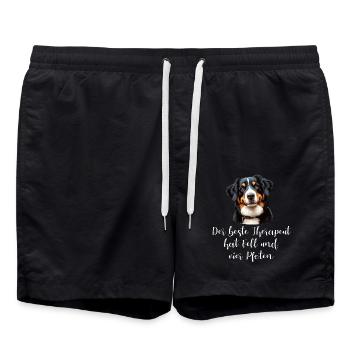 Le meilleur thérapeute a de la fourrure et quatre pattes - Short de bain - noir - Devant - AI Model Male 185 light (185cm)