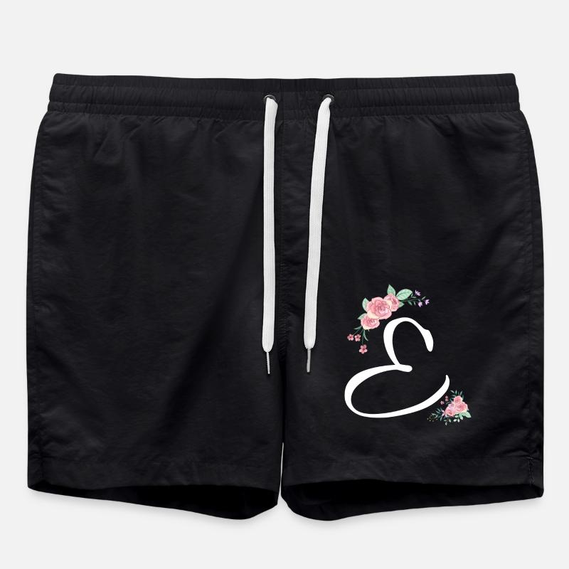 Brief und Blumen - Badeshorts - Schwarz