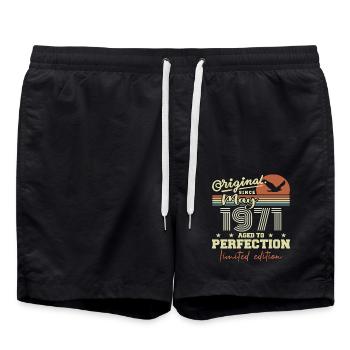 Mai 1971 | Mai 1971 Mai 1971 Geburtstagsgeschenk - Badeshorts - Schwarz - Vorne - AI Model Male 185 light (185cm)