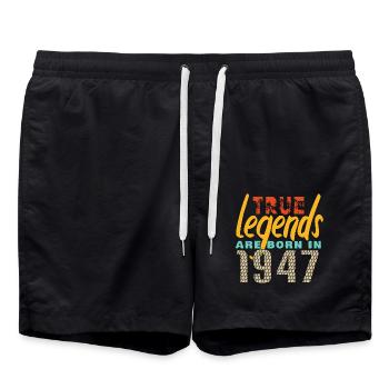 Les vrais légendes sont nés en 1947. Année 2025. - Short de bain - noir - Devant - AI Model Male 185 light (185cm)