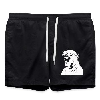 Jésus - Short de bain - noir - Devant - AI Model Male 185 light (185cm)
