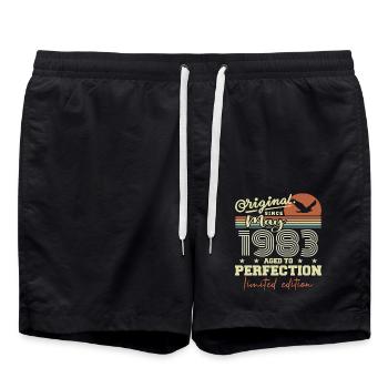 Mai 1983 | Mai 1983 Mai 1983 Geburtstagsgeschenk - Badeshorts - Schwarz - Vorne - AI Model Male 185 light (185cm)