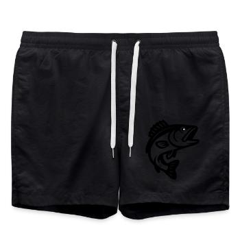 Silhouette de poisson - Short de bain - noir - Devant - AI Model Male 185 light (185cm)