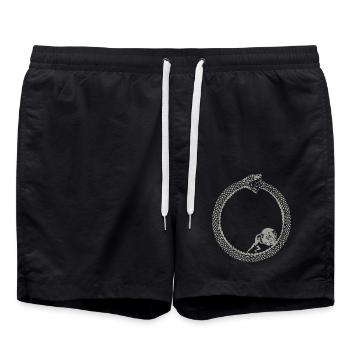 Ouroboros und Sisyphos absurde Philosophie Kunst - Badeshorts - Schwarz - Vorne - AI Model Male 185 light (185cm)