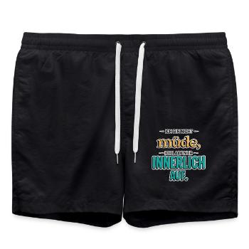 Ich bin nicht müde – Lustiger Spruch - Badeshorts - Schwarz - Vorne - AI Model Male 185 light (185cm)