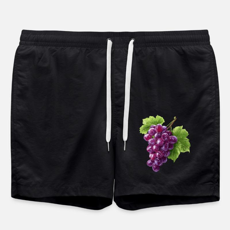 rote Weintrauben - Badeshorts - Schwarz