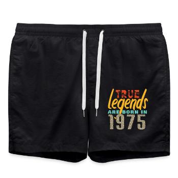 The True Legends were born in 1975. Year 2025. - Swim Trunks - black - Front - AI Model Male 185 light (185cm)