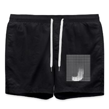 Letter J, Name, der Buchstabe J - Badeshorts - Schwarz - Vorne - AI Model Male 185 light (185cm)