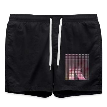 Letter K, Name, der Buchstabe K - Badeshorts - Schwarz - Vorne - AI Model Male 185 light (185cm)