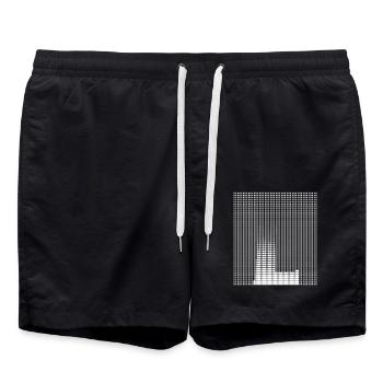 Letter L, Name, der Buchstabe L - Badeshorts - Schwarz - Vorne - AI Model Male 185 light (185cm)