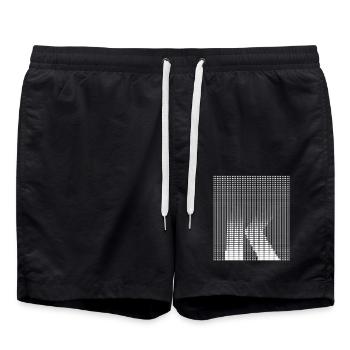 Letter K, Name, der Buchstabe K - Badeshorts - Schwarz - Vorne - AI Model Male 185 light (185cm)