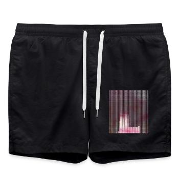 Letter L, Name, der Buchstabe L - Badeshorts - Schwarz - Vorne - AI Model Male 185 light (185cm)