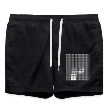 Letter P, Name, der Buchstabe P - Badeshorts - Schwarz - Vorne - AI Model Male 185 light (185cm)