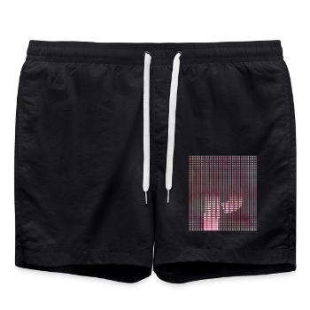 Letter P, Name, der Buchstabe P - Badeshorts - Schwarz - Vorne - AI Model Male 185 light (185cm)