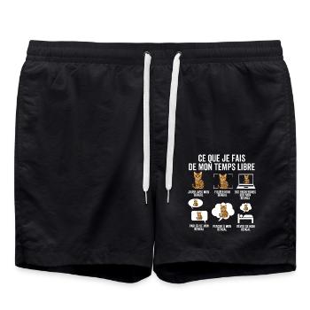 Was ich in meiner Freizeit mache – Bengal Chat - Badeshorts - Schwarz - Vorne - AI Model Male 185 light (185cm)