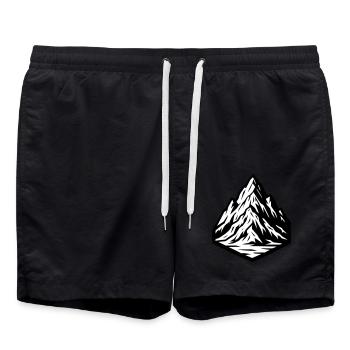 Icône de la montagne - Short de bain - noir - Devant - AI Model Male 185 light (185cm)