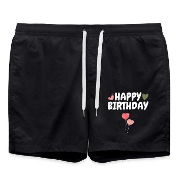 Bon anniversaire - Short de bain - noir - Devant - AI Model Male 185 light (185cm)