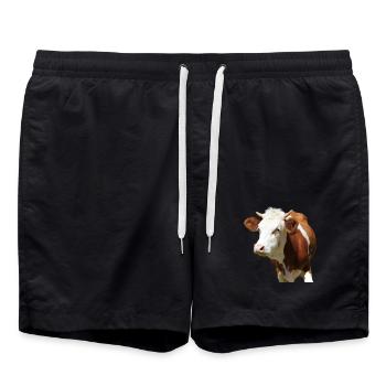 Cow - Swim Trunks - black - Front - AI Model Male 185 light (185cm)