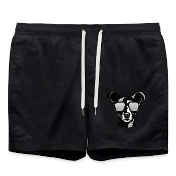 Jack Russel Terrier Hund Porträt Cool - Badeshorts - Schwarz - Vorne - AI Model Male 185 light (185cm)