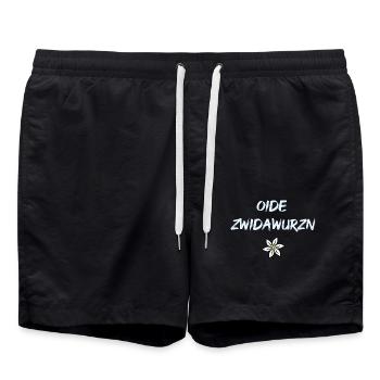 Zwidawurzn Bayrischer Spruch - Badeshorts - Schwarz - Vorne - AI Model Male 185 light (185cm)