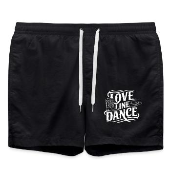 Love Line Dance J’adore la danse en ligne - Short de bain - noir - Devant - AI Model Male 185 light (185cm)
