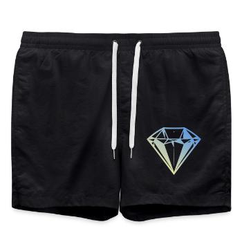 Diamant Juwel - Badeshorts - Schwarz - Vorne - AI Model Male 185 light (185cm)