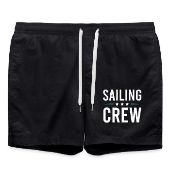 Sailing Crew - Badeshorts - Schwarz - Vorne - AI Model Male 185 light (185cm)