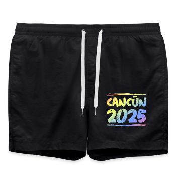 Cancun 2025 Coloré - Short de bain - noir - Devant - AI Model Male 185 light (185cm)