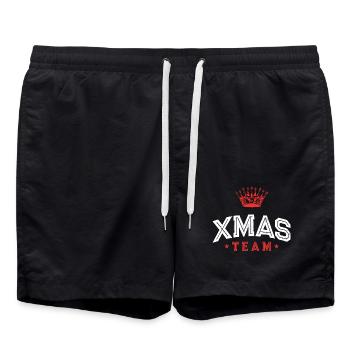 Xmas Team - Swim Trunks - black - Front - AI Model Male 185 light (185cm)