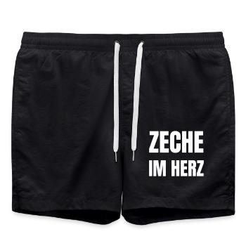 Mine de charbon au cœur - Short de bain - noir - Devant - AI Model Male 185 light (185cm)
