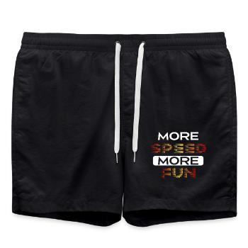 more speed more fun - Badeshorts - Schwarz - Vorne - AI Model Male 185 light (185cm)