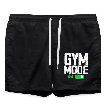Gym Mode on Funny Beast Workout, Men Gym Lifting - Short de bain - noir - Devant - AI Model Male 185 light (185cm)