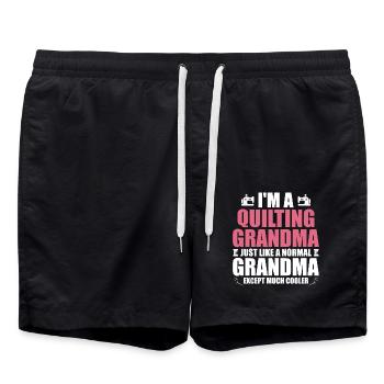 Ich bin eine Quilt-Oma, genau wie eine normale Oma - Badeshorts - Schwarz - Vorne - AI Model Male 185 light (185cm)