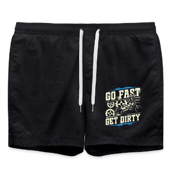 Ride Fast, Get Dirty - Motocross Saying - Swim Trunks - black - Front - AI Model Male 185 light (185cm)