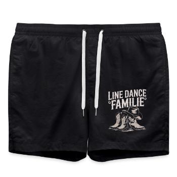 Linedance Familie Papa Mama Kinder - Badeshorts - Schwarz - Vorne - AI Model Male 185 light (185cm)