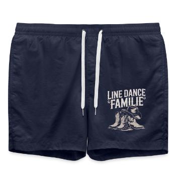 Linedance Familie Papa Mama Kinder - Badeshorts - French Navy - Vorne - AI Model Male 185 light (185cm)