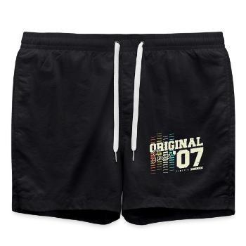 2007 Vintage Born Vintage Retro Birthday - Swim Trunks - black - Front - AI Model Male 185 light (185cm)