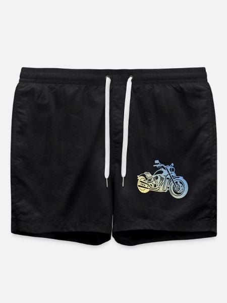 Motorcycle Biker - Swim Trunks - black