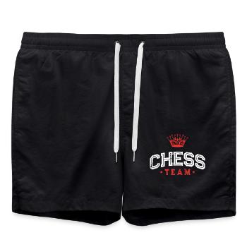 Équipe d’échecs - Short de bain - noir - Devant - AI Model Male 185 light (185cm)