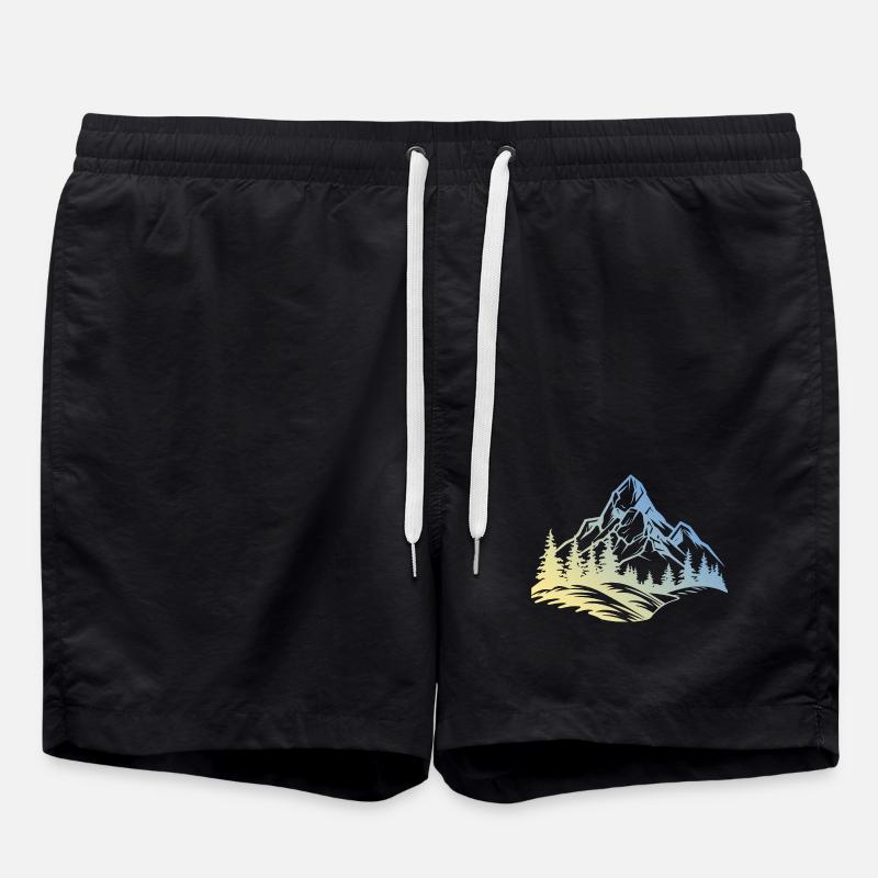 Mountains Nature - Swim Trunks - black