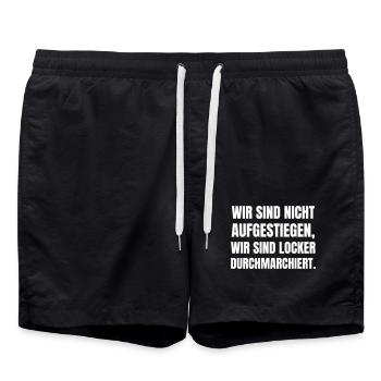 We didn't get promoted, marched through. - Swim Trunks - black - Front - AI Model Male 185 light (185cm)