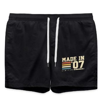 2007 Vintage Born Vintage Rétro Anniversaire - Short de bain - noir - Devant - AI Model Male 185 light (185cm)