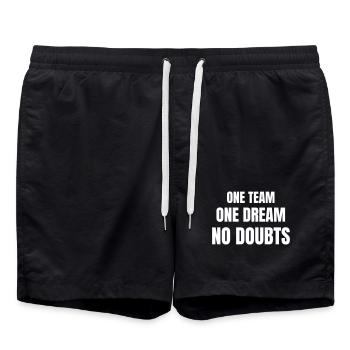 One team one dream no doubts - Swim Trunks - black - Front - AI Model Male 185 light (185cm)