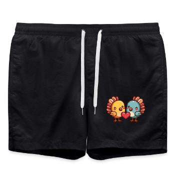 Truthan Paar Liebe Valentinstag - Badeshorts - Schwarz - Vorne - AI Model Male 185 light (185cm)