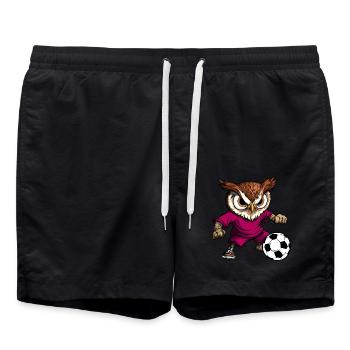 Hiboux Football / Soccer Hibou - Short de bain - noir - Devant - AI Model Male 185 light (185cm)