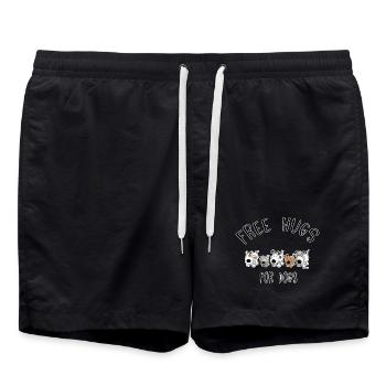 Free Hugs For Dogs - Hund - Hunde - Comic - Badeshorts - Schwarz - Vorne - AI Model Male 185 light (185cm)