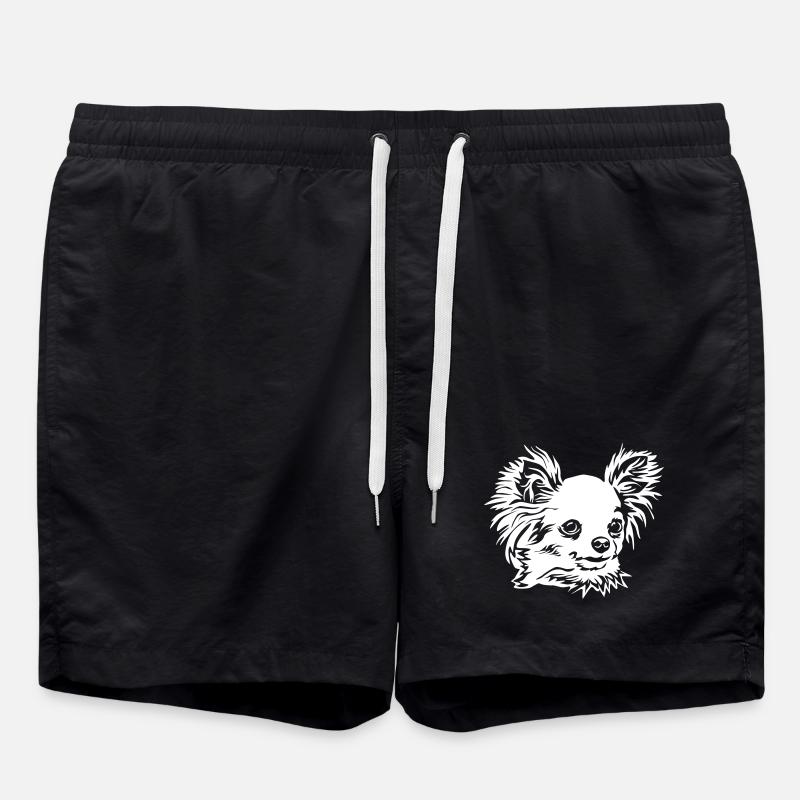 Chihuahua head "Black Edition" - Swim Trunks - black