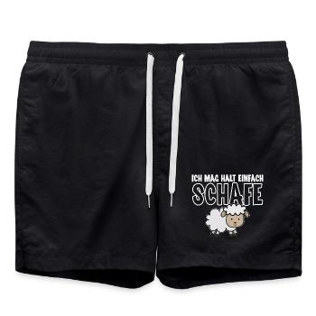 Ich Mag Halt Einfach Schafe - Badeshorts - Schwarz - Vorne - AI Model Male 185 light (185cm)
