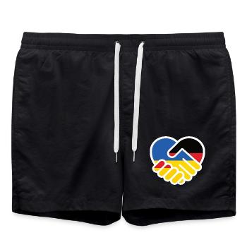 Solidarity Heart GermanyUkraine - Swim Trunks - black - Front - AI Model Male 185 light (185cm)