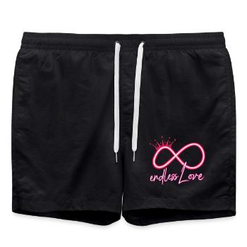 Symbole de l’infini de l’amour éternel - Short de bain - noir - Devant - AI Model Male 185 light (185cm)